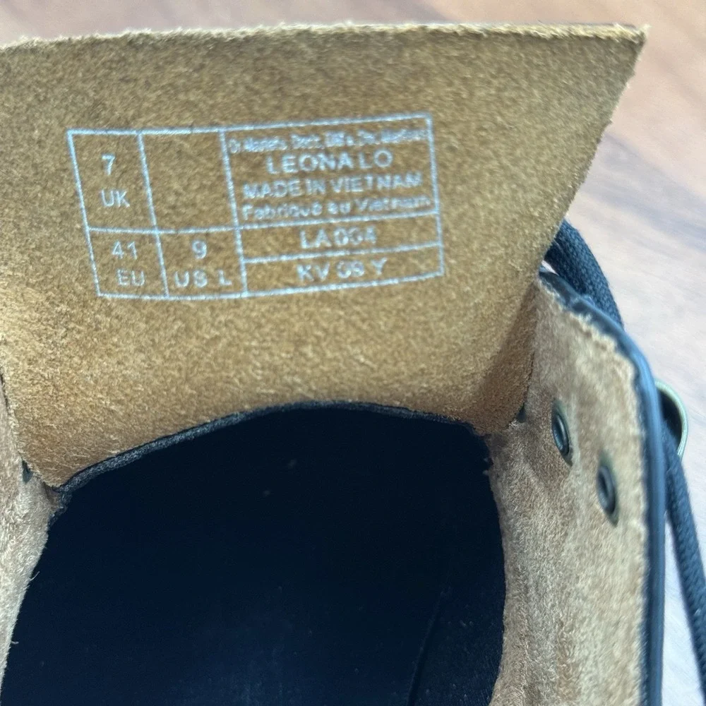 Dr. Martens‎ LEONA LO Platform Shoes  Black Leather Chunky Heel Women's Size 9